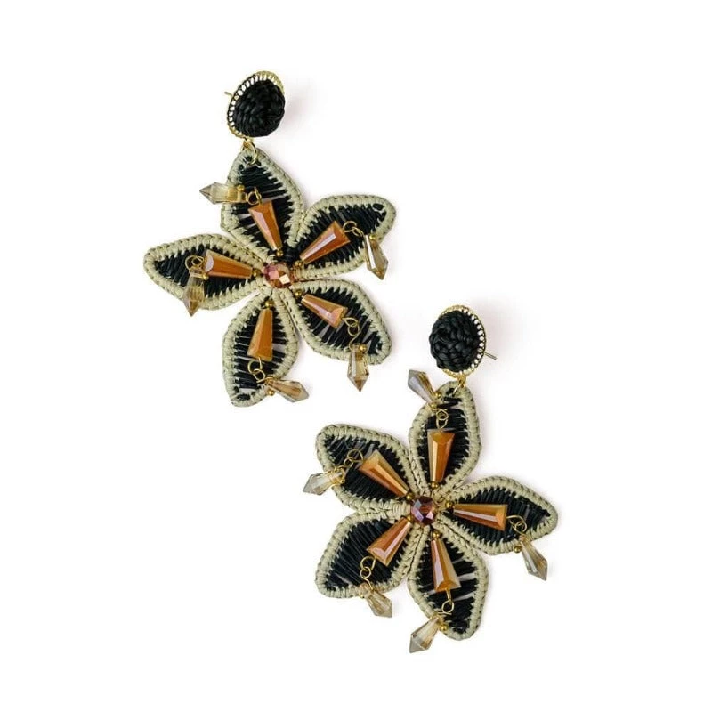 Treasure Jewels Hawaiian Flower Woven Earrings 1 Treasure Jewels Hawaiian Flower Woven Earrings