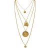 MILK MONEY Accessories Layered Gold Coin Necklace Set