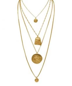 MILK MONEY Accessories Layered Gold Coin Necklace Set
