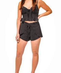 Hyfve Clothing Polka Dot Crop Top And Short Set