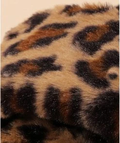 Avenue Zoe Accessories Leopard Print Fuzzy Slippers