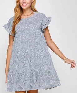 Solution New Arrivals Ruffled Cap Sleeve Babydoll Dress