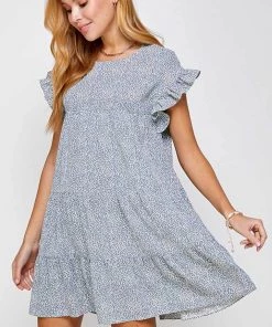 Solution New Arrivals Ruffled Cap Sleeve Babydoll Dress