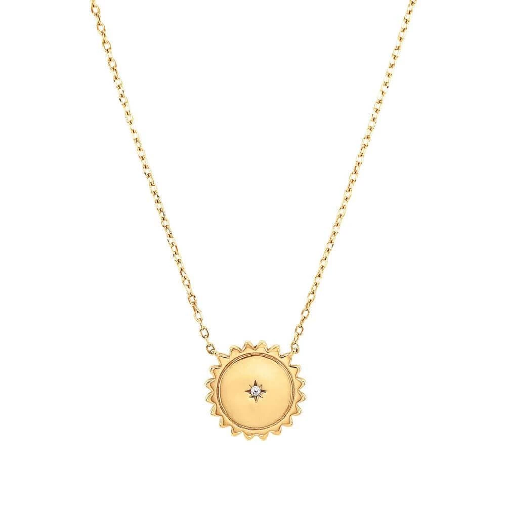Athra Sun Charm Pavé Necklace 1 Athra Sun Charm Pavé Necklace