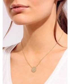Athra Sun Charm Pavé Necklace