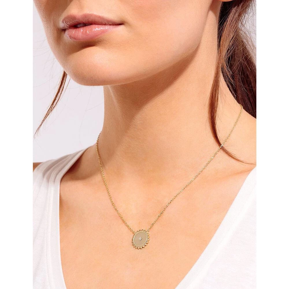 Athra Sun Charm Pavé Necklace 2 Athra Sun Charm Pavé Necklace