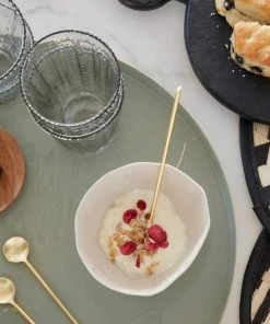 Be Home Large Gold & Jade Enamel Round Tray New Arrivals