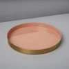 Be Home Small Gold & Persimmon Enamel Round Tray New Arrivals