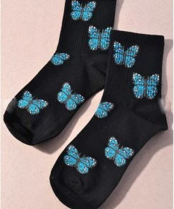 Merveille Butterfly Crew Socks