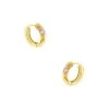 Volpe Bold Single Solitaire Huggie Hoop Earrings