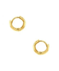 Volpe Bold Single Solitaire Huggie Hoop Earrings