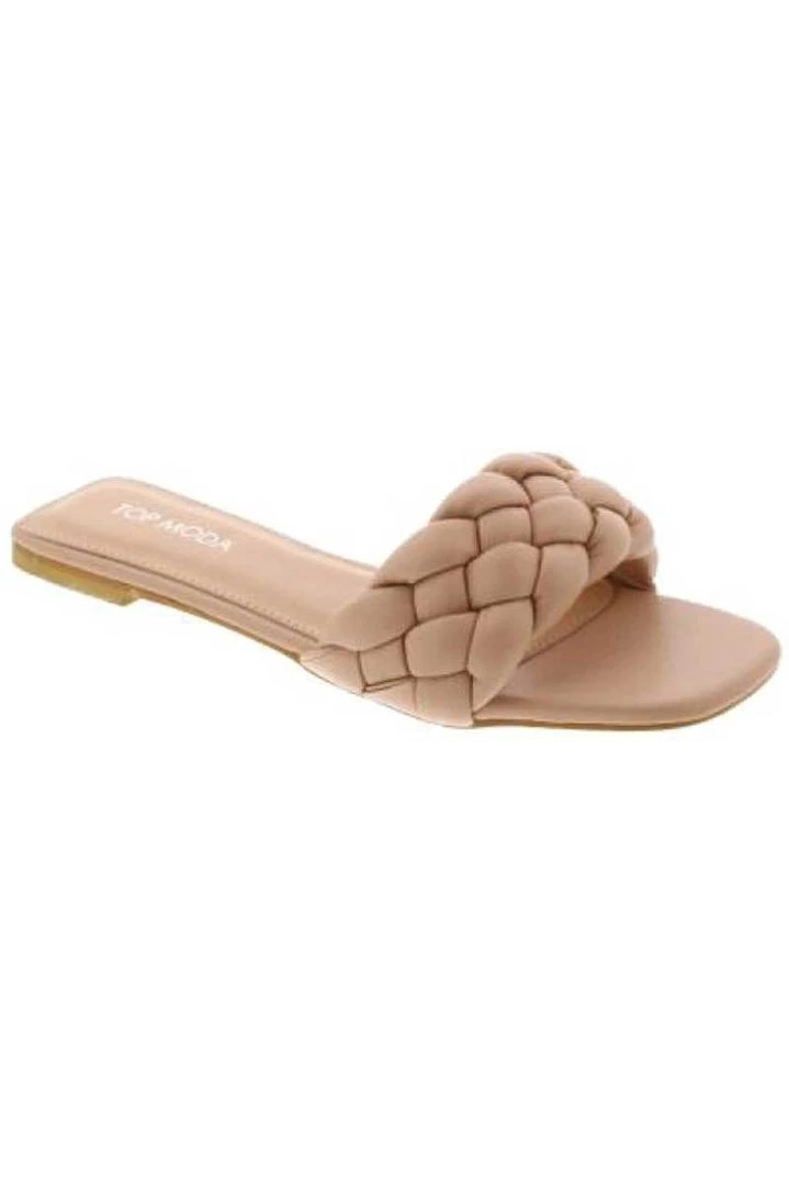 GM GLOBALENTERPRISE INC Puff Braided Slide Sandals 1 GM GLOBALENTERPRISE INC Puff Braided Slide Sandals
