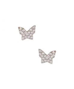 Volpe Butterfly Pavé Diamond Stud Earrings