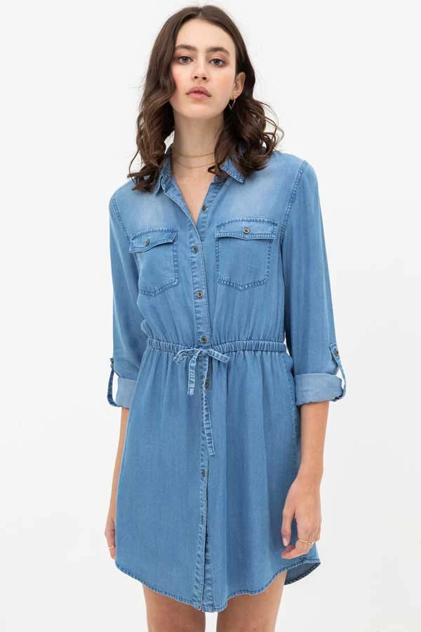 Love Tree Button Down Tencel Denim Midi Shirt Dress New Arrivals 5 Love Tree Button Down Tencel Denim Midi Shirt Dress New Arrivals