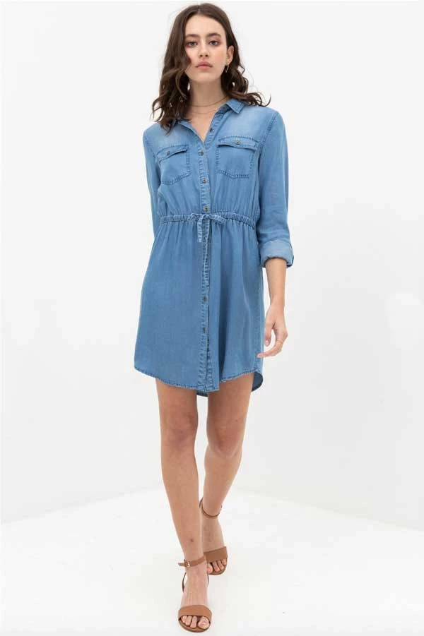 Love Tree Button Down Tencel Denim Midi Shirt Dress New Arrivals 2 Love Tree Button Down Tencel Denim Midi Shirt Dress New Arrivals