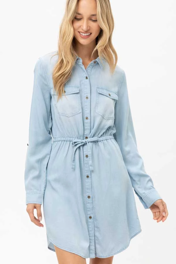 Love Tree Button Down Tencel Denim Midi Shirt Dress New Arrivals 3 Love Tree Button Down Tencel Denim Midi Shirt Dress New Arrivals