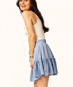 &MERCI Ruffled Swiss Dot Mini Skirt