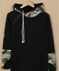 Sweet Lover Fashion Camo Print Double Hood - Thumb Hole Hoodie