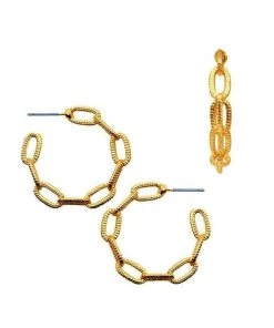 Volpe New Arrivals Chain Link Huggie Hoop Earrings
