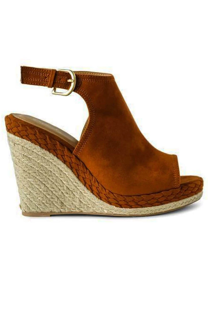 East Lion Corp. Shoes Chestnut Suede Slingback Wedge 2 East Lion Corp. Shoes Chestnut Suede Slingback Wedge