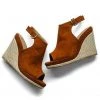 East Lion Corp. Shoes Chestnut Suede Slingback Wedge