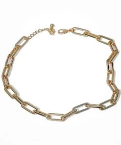 MILK MONEY Accessories Chloe Gold Square Link Chain Necklace