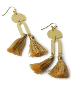 MILK MONEY Cici Gold Drop Fringe Earrings