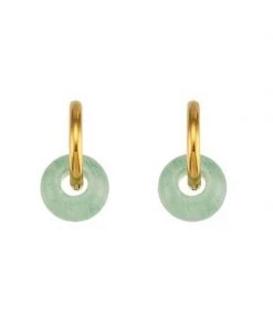 MILK MONEY - DropShip Circle Stone Huggie Hoop Earrings New Arrivals