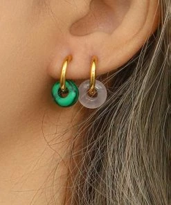 MILK MONEY - DropShip Circle Stone Huggie Hoop Earrings New Arrivals