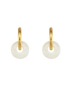 MILK MONEY - DropShip Circle Stone Huggie Hoop Earrings New Arrivals