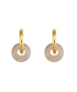 MILK MONEY - DropShip Circle Stone Huggie Hoop Earrings New Arrivals