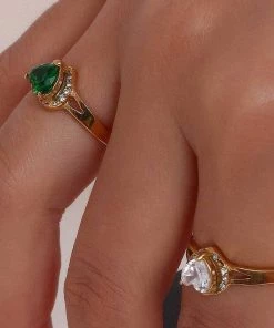 MILK MONEY - DropShip New Arrivals Classic Heart Solitaire Crystal Ring