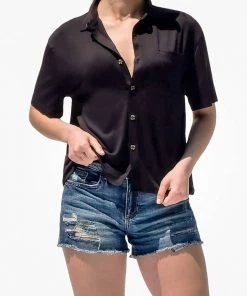 Hyfve Classic Silk Button Down Top Clothing