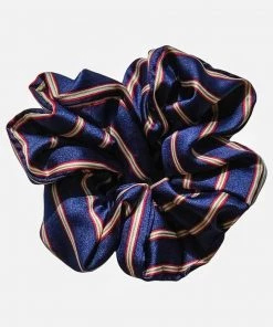 MILK MONEY Accessories Classic Silk Striped Scrunchie