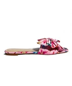 Bamboo Coastal Pleated Bow Flat Sandal New Arrivals