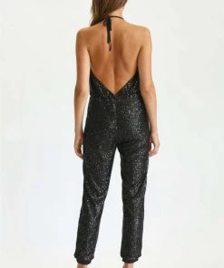 Fate New Arrivals Cowl Neck Sequin Jumpsuit