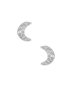 Volpe New Arrivals Crescent Moon Pavé Stud Earrings