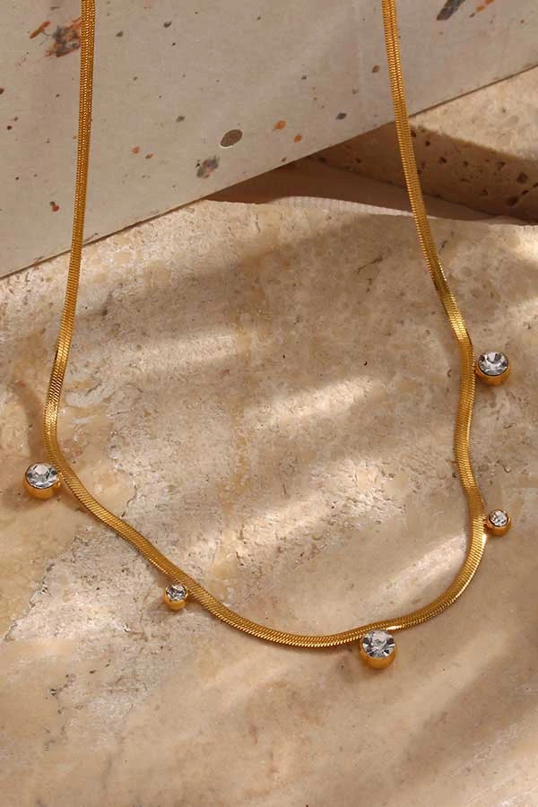 MILK MONEY - DropShip Crystal Herringbone Chain Choker Necklace New Arrivals 3 MILK MONEY - DropShip Crystal Herringbone Chain Choker Necklace New Arrivals