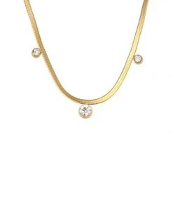 MILK MONEY - DropShip Crystal Herringbone Chain Choker Necklace New Arrivals