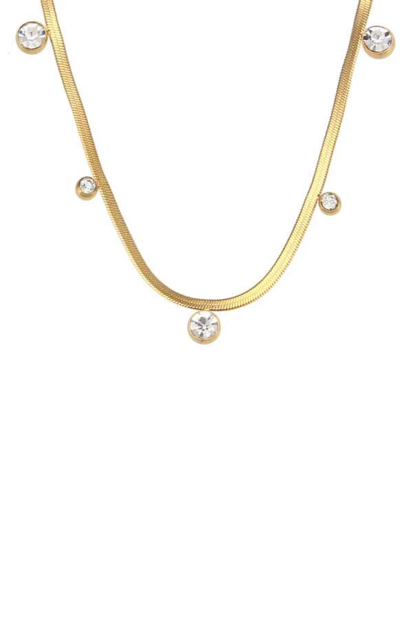 MILK MONEY - DropShip Crystal Herringbone Chain Choker Necklace New Arrivals 1 MILK MONEY - DropShip Crystal Herringbone Chain Choker Necklace New Arrivals