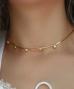 MILK MONEY - DropShip Crystal Herringbone Chain Choker Necklace New Arrivals 10 MILK MONEY - DropShip Crystal Herringbone Chain Choker Necklace New Arrivals