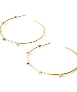 MILK MONEY Harley Gold Crystal Studded Hoops
