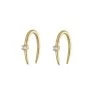 ShopLaluv Dainty Single Solitaire Thread 14k Gold Vermeil Earrings