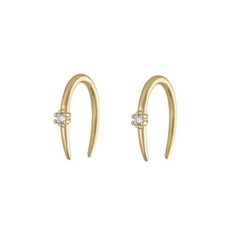 ShopLaluv Dainty Single Solitaire Thread 14k Gold Vermeil Earrings 1 ShopLaluv Dainty Single Solitaire Thread 14k Gold Vermeil Earrings