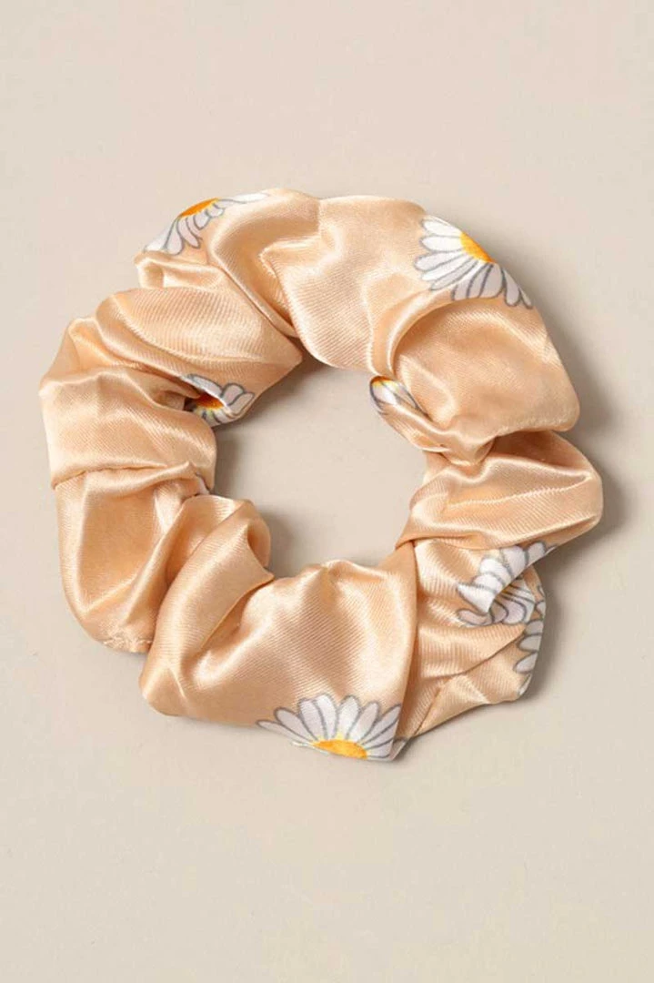 Fashion City Daisy Print Silk Hair Scrunchies New Arrivals 3 Fashion City Daisy Print Silk Hair Scrunchies New Arrivals