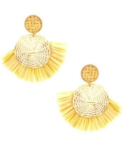 MILK MONEY Accessories Raffia Fringe Earrings