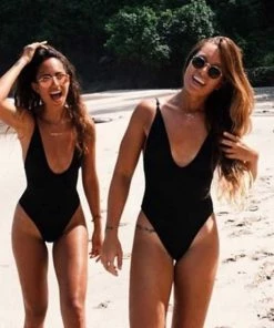 MILK MONEY - DropShip Deep V Neck One-Piece Swimsuit