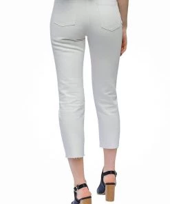 Dance & Marvel Distressed Boyfriend White Jeans