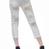 Dance & Marvel Distressed Boyfriend White Jeans