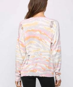 Fate Distressed Multi Color Animal Print Sweater